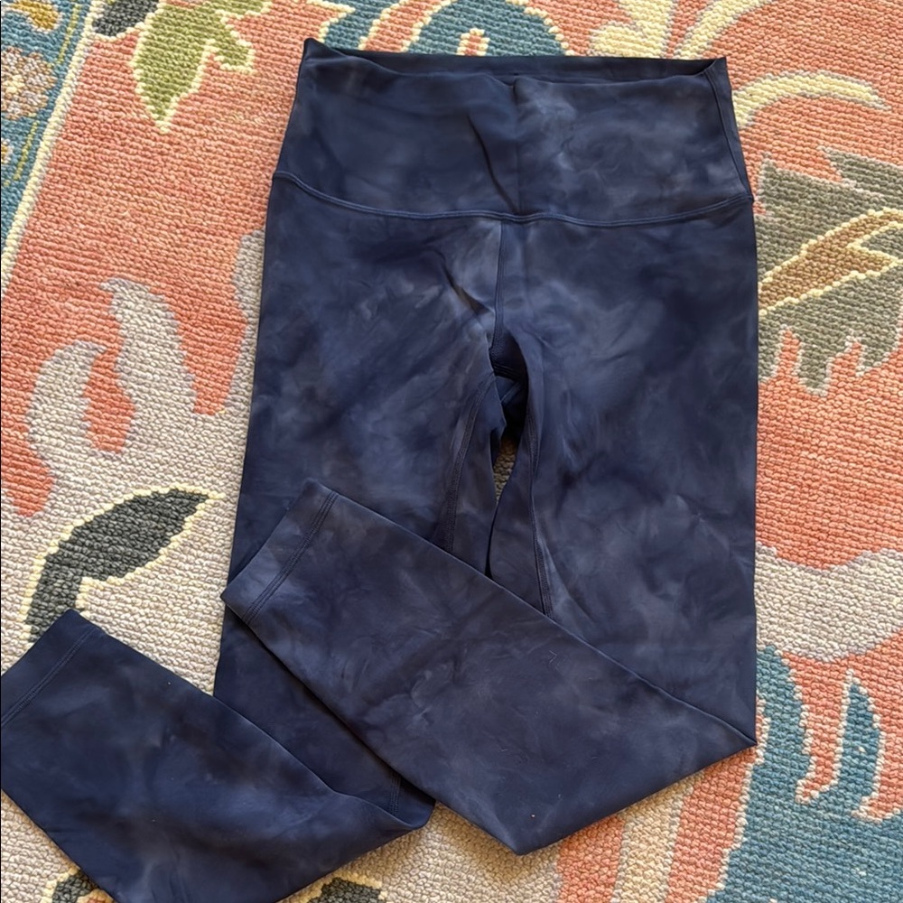 Lululemon High-Waisted Tie-Dye Leggings in Deep Navy